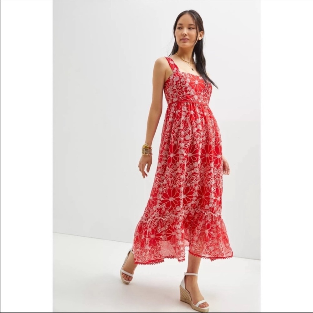 Anthropologie Sachin & Babi Embroidered Floral Maxi Dress
